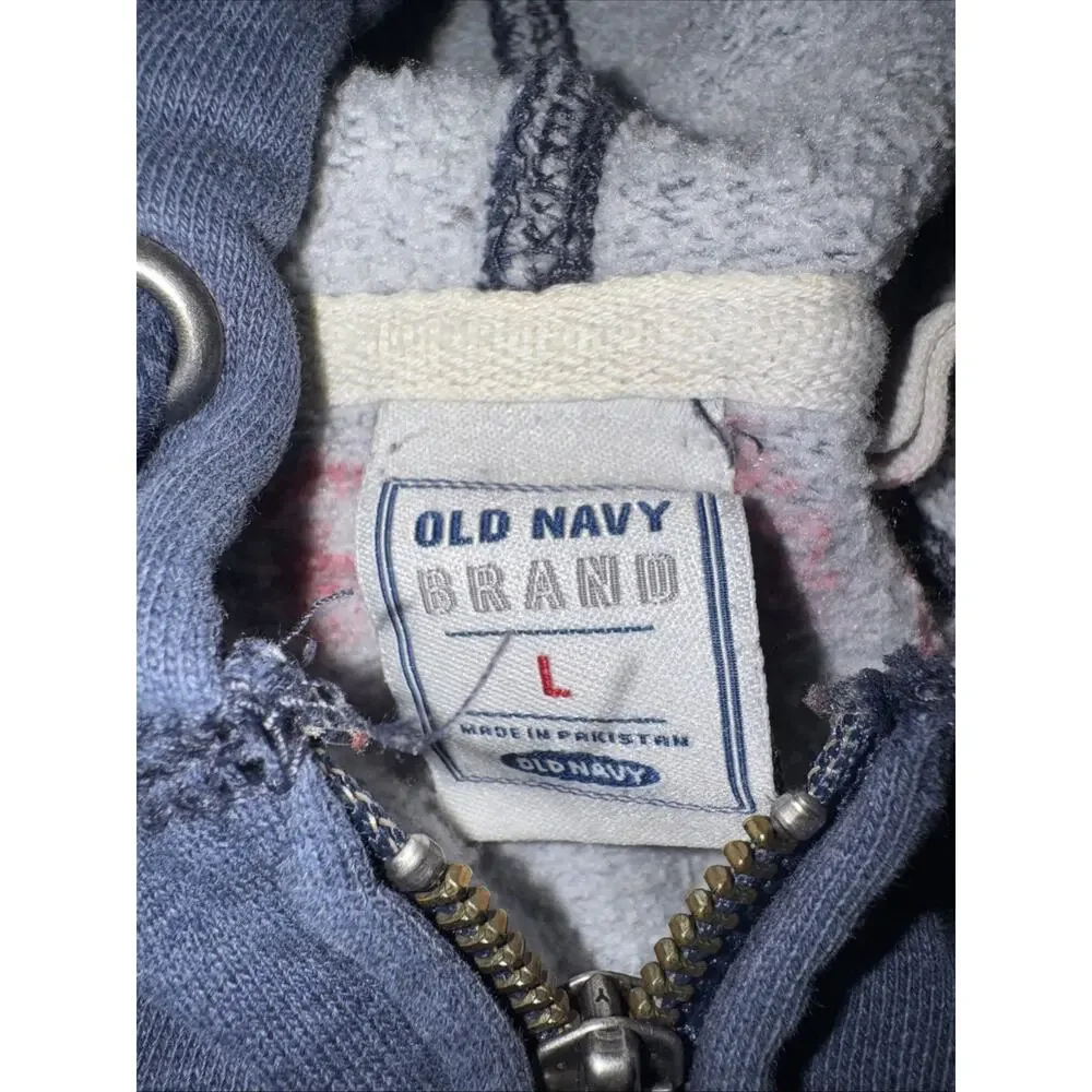 Vintage Old Navy Chico Rams Full Zip Sweater Blue Large 23x25 Y2K USA